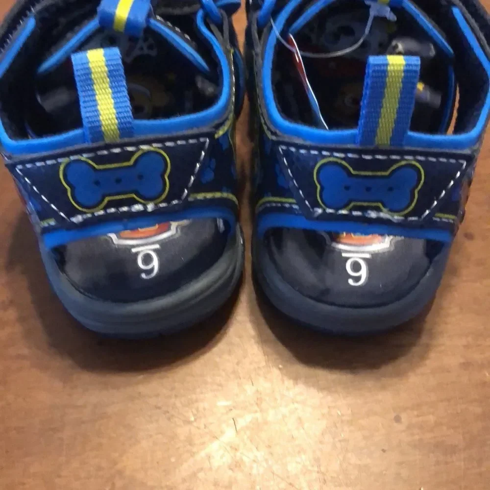 Toddler size 6 Light up Paw Patrol navy blue closed toe sandals
